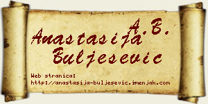 Anastasija Bulješević vizit kartica